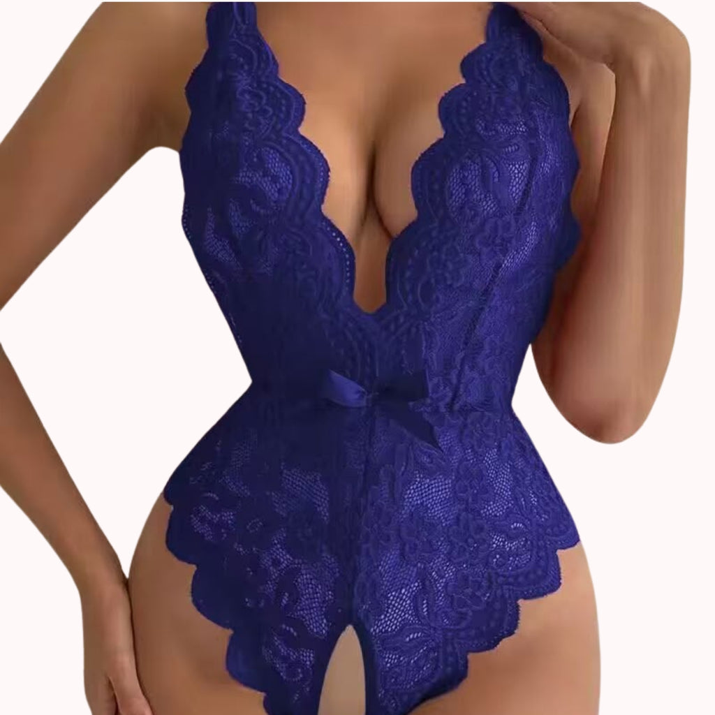 Midnight Desire™ Floral Lace Teddy Bodysuit – Elegant Backless Lingerie
