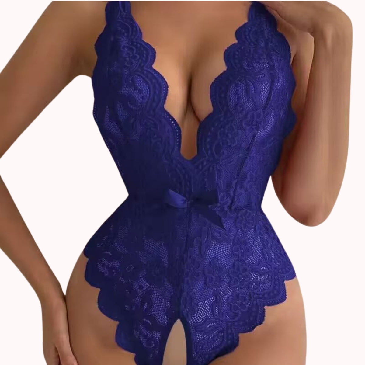 Midnight Desire™ Floral Lace Teddy Bodysuit – Elegant Backless Lingerie