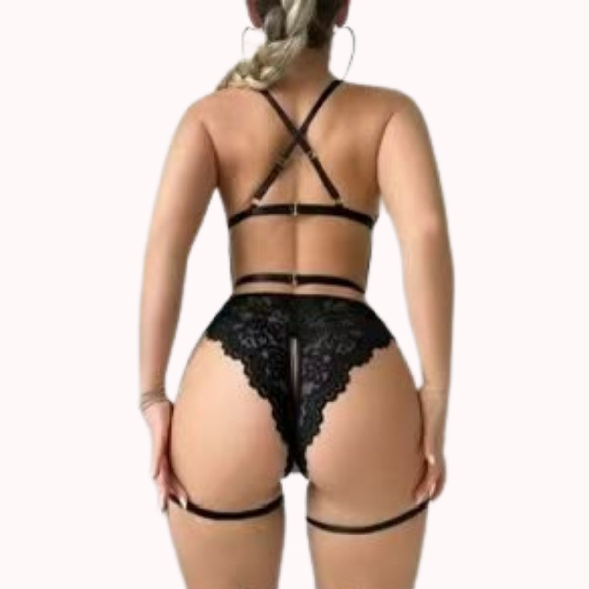 Scarlet Desire™ Lace Teddy Bodysuit with Garter Straps – Luxury Lingerie Set